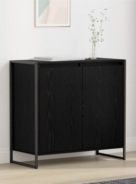 VidaXL Bijzetkast Zwart Eiken 79 x 36 x 75 cm Bewerkt hout