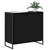 VidaXL Bijzetkast Zwart Eiken 79 x 36 x 75 cm Bewerkt hout