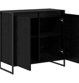 VidaXL Bijzetkast Zwart Eiken 79 x 36 x 75 cm Bewerkt hout