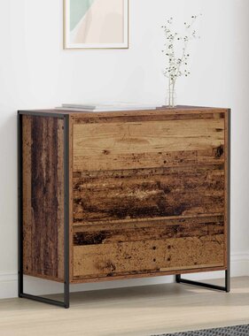 VidaXL Dressoir met lade Oud Hout 79 x 36 x 75.5 cm Bewerkt hout