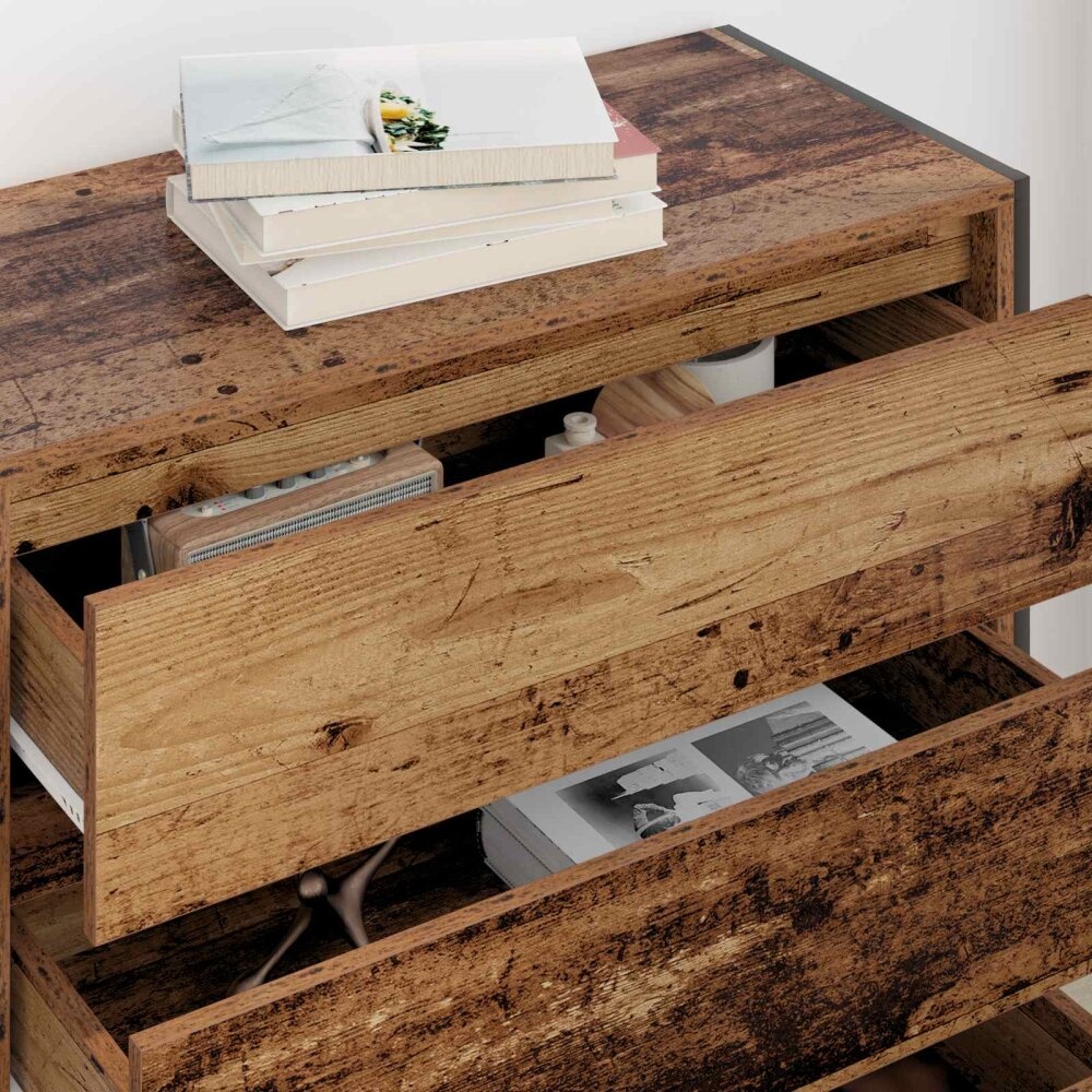 VidaXL Dressoir met lade Oud Hout 79 x 36 x 75.5 cm Bewerkt hout