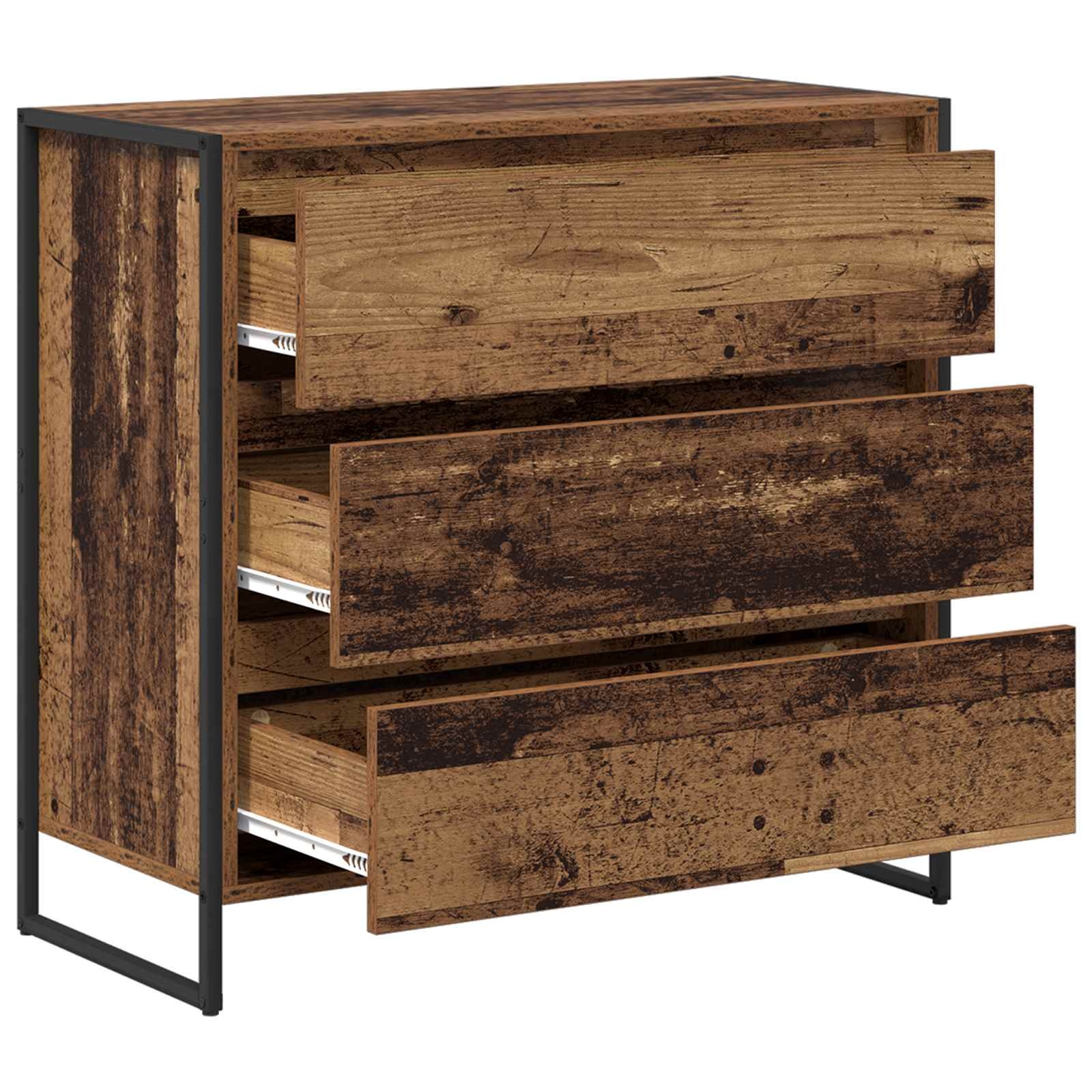 VidaXL Dressoir met lade Oud Hout 79 x 36 x 75.5 cm Bewerkt hout