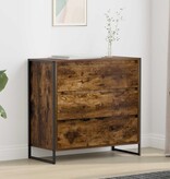 VidaXL Dressoir met lade Rook Eik 79 x 36 x 75.5 cm Bewerkt hout