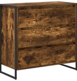 VidaXL Dressoir met lade Rook Eik 79 x 36 x 75.5 cm Bewerkt hout