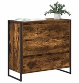 VidaXL Dressoir met lade Rook Eik 79 x 36 x 75.5 cm Bewerkt hout