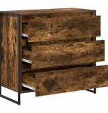 VidaXL Dressoir met lade Rook Eik 79 x 36 x 75.5 cm Bewerkt hout