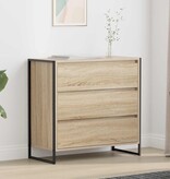 VidaXL Dressoir met lade Sonoma 79 x 36 x 75.5 cm Bewerkt hout