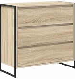 VidaXL Dressoir met lade Sonoma 79 x 36 x 75.5 cm Bewerkt hout