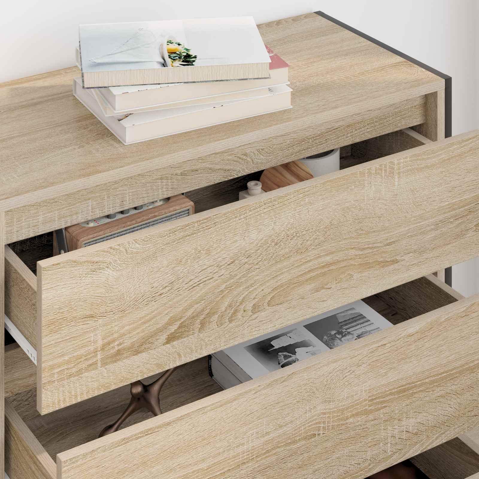 VidaXL Dressoir met lade Sonoma 79 x 36 x 75.5 cm Bewerkt hout