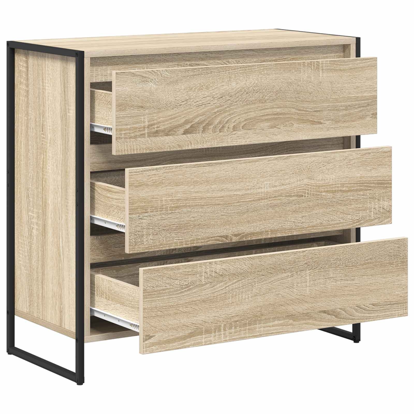 VidaXL Dressoir met lade Sonoma 79 x 36 x 75.5 cm Bewerkt hout