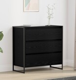 VidaXL Dressoir met lade Zwart Eiken 79 x 36 x 75.5 cm Bewerkt hout