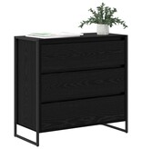 VidaXL Dressoir met lade Zwart Eiken 79 x 36 x 75.5 cm Bewerkt hout