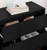 VidaXL Dressoir met lade Zwart Eiken 79 x 36 x 75.5 cm Bewerkt hout