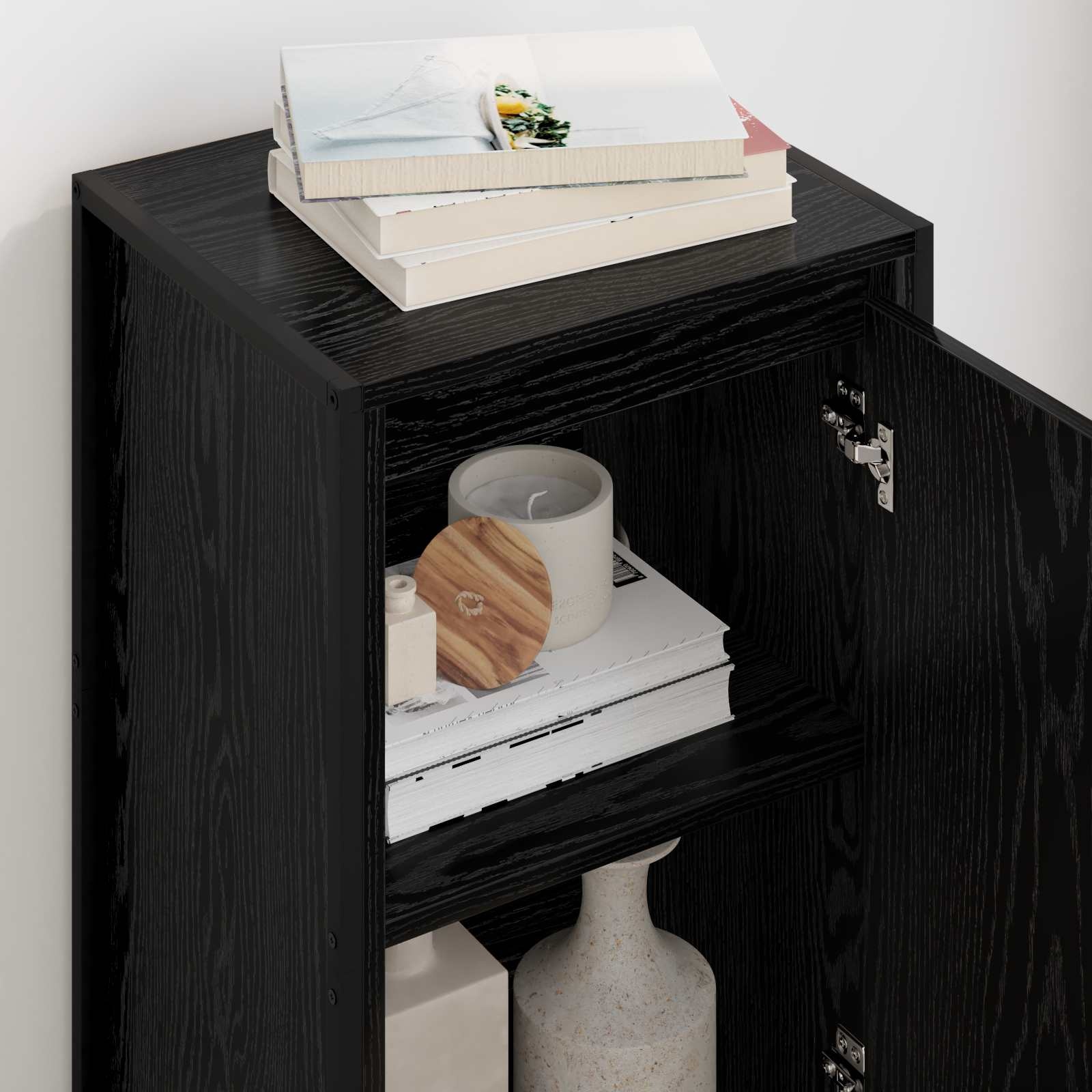 VidaXL Dressoir Zwart Eiken 43 x 36 x 75,5 cm Bewerkt hout