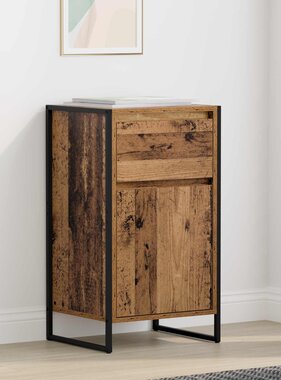 VidaXL Dressoir met lade Oud Hout 81 x 36 x 150.5 cm Bewerkt hout