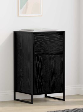 VidaXL Dressoir met lade Zwart Eiken 81 x 36 x 150.5 cm Bewerkt hout