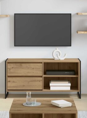 VidaXL TV-kast Ambachtelijk eiken 100 x 36 x 49,5 cm Bewerkt hout
