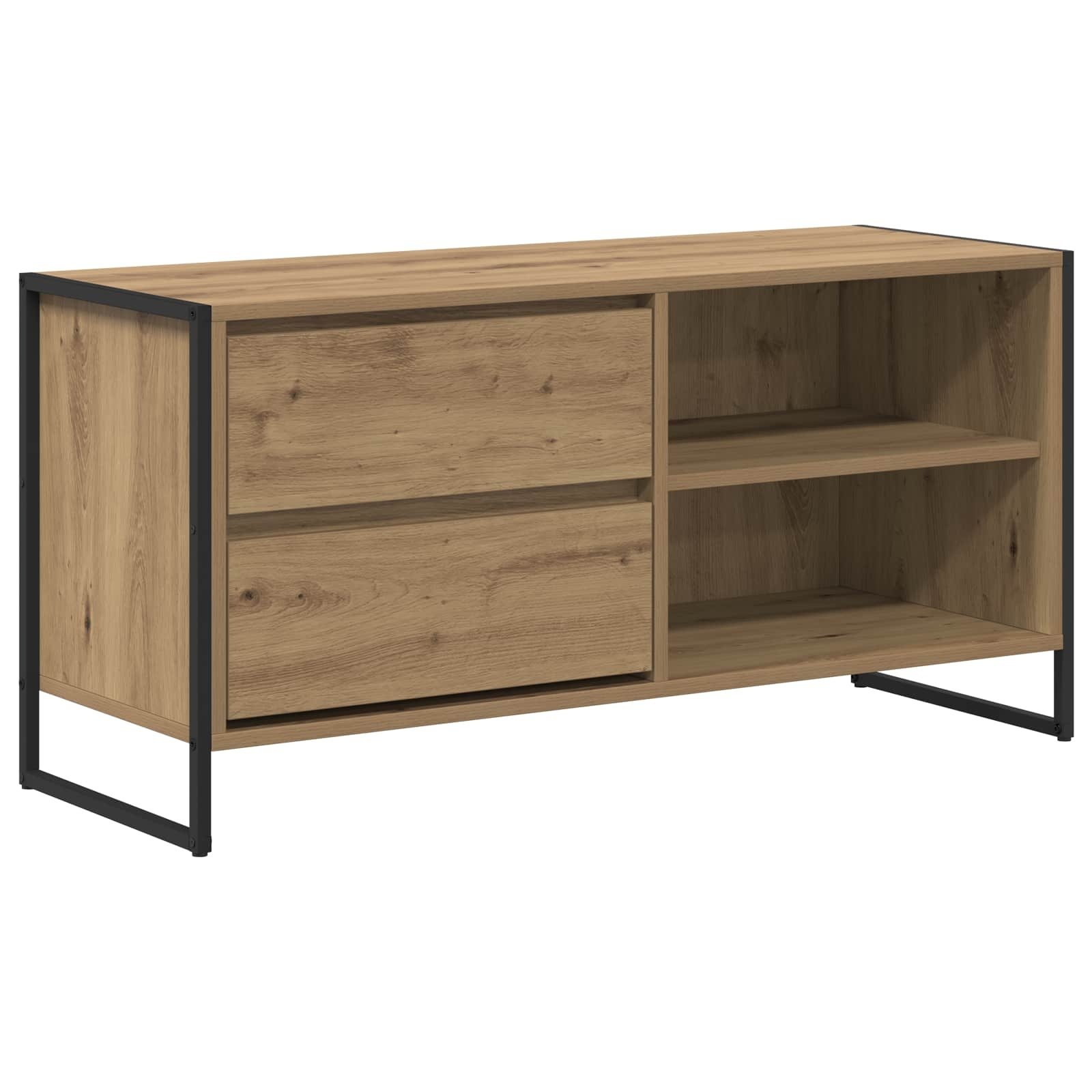 VidaXL TV-kast Ambachtelijk eiken 100 x 36 x 49,5 cm Bewerkt hout