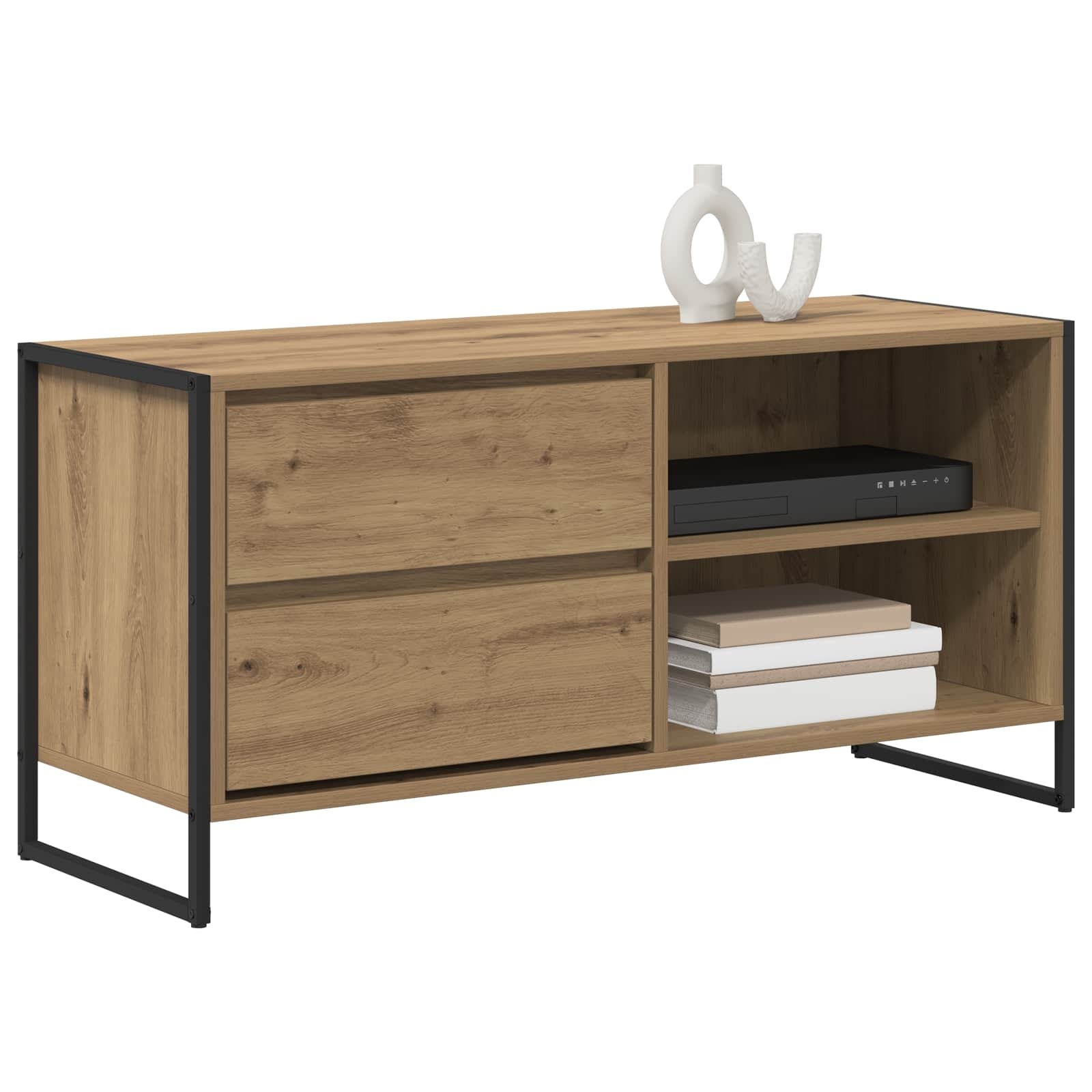 VidaXL TV-kast Ambachtelijk eiken 100 x 36 x 49,5 cm Bewerkt hout