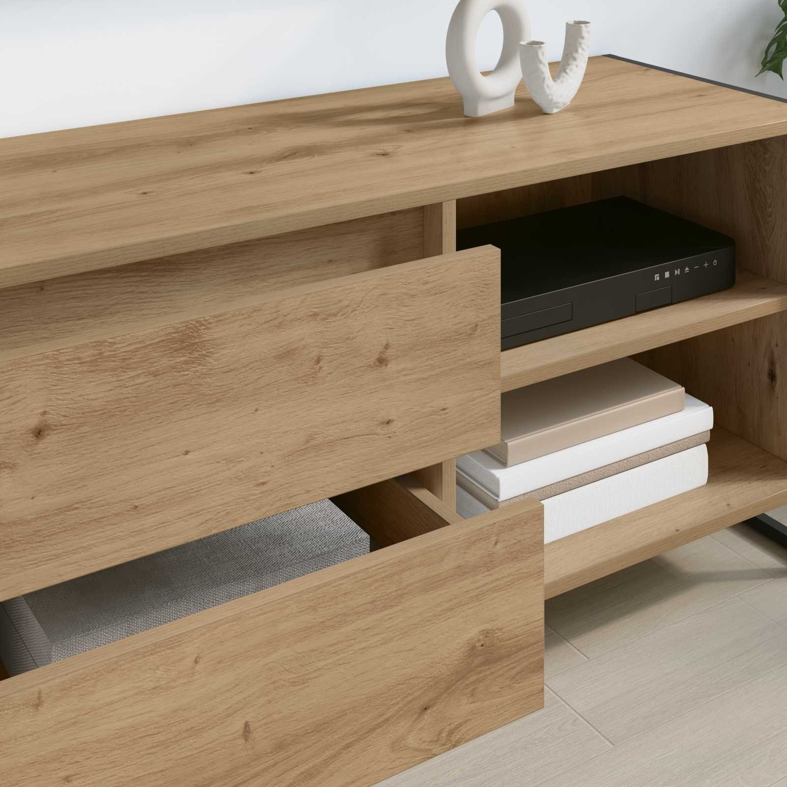 VidaXL TV-kast Ambachtelijk eiken 100 x 36 x 49,5 cm Bewerkt hout