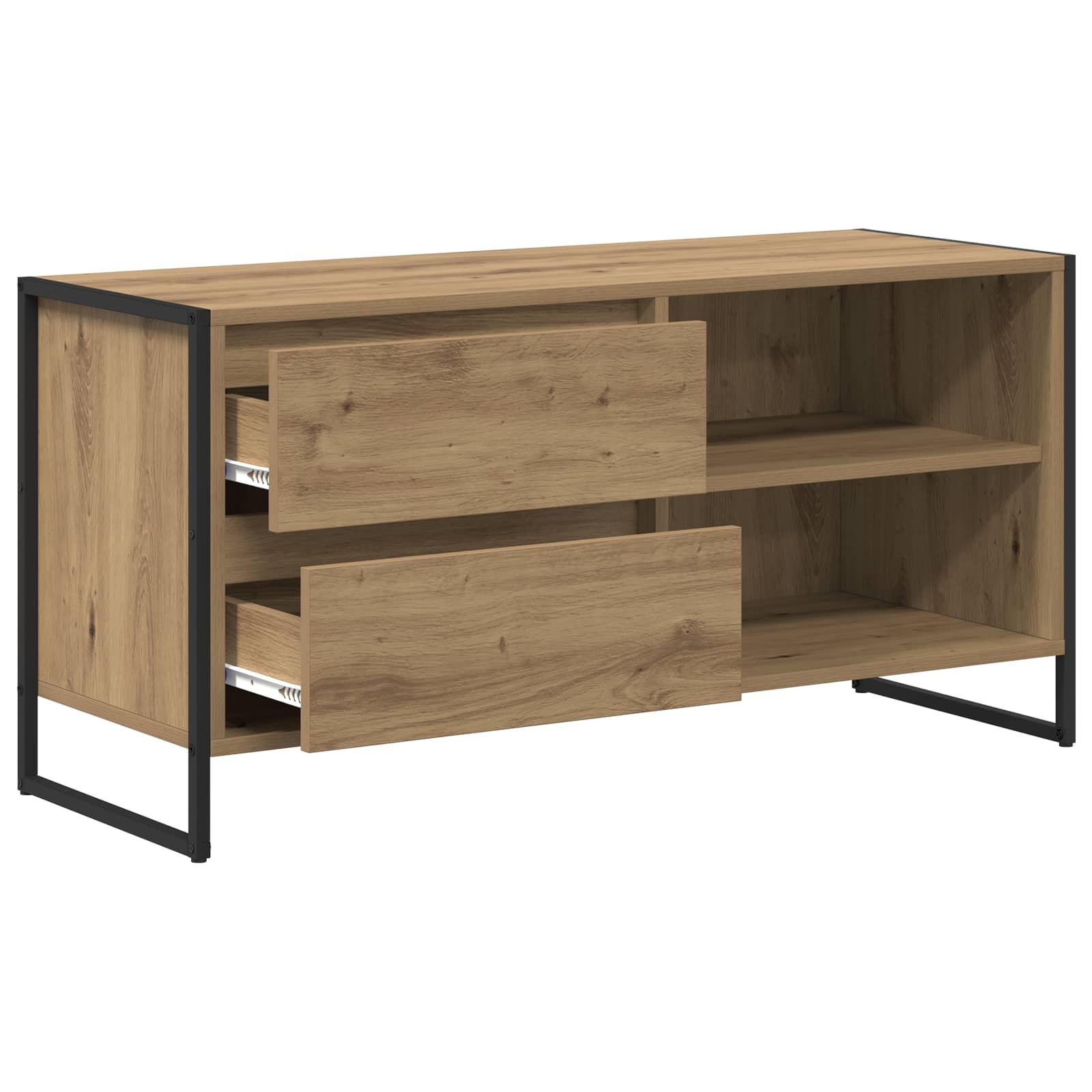 VidaXL TV-kast Ambachtelijk eiken 100 x 36 x 49,5 cm Bewerkt hout