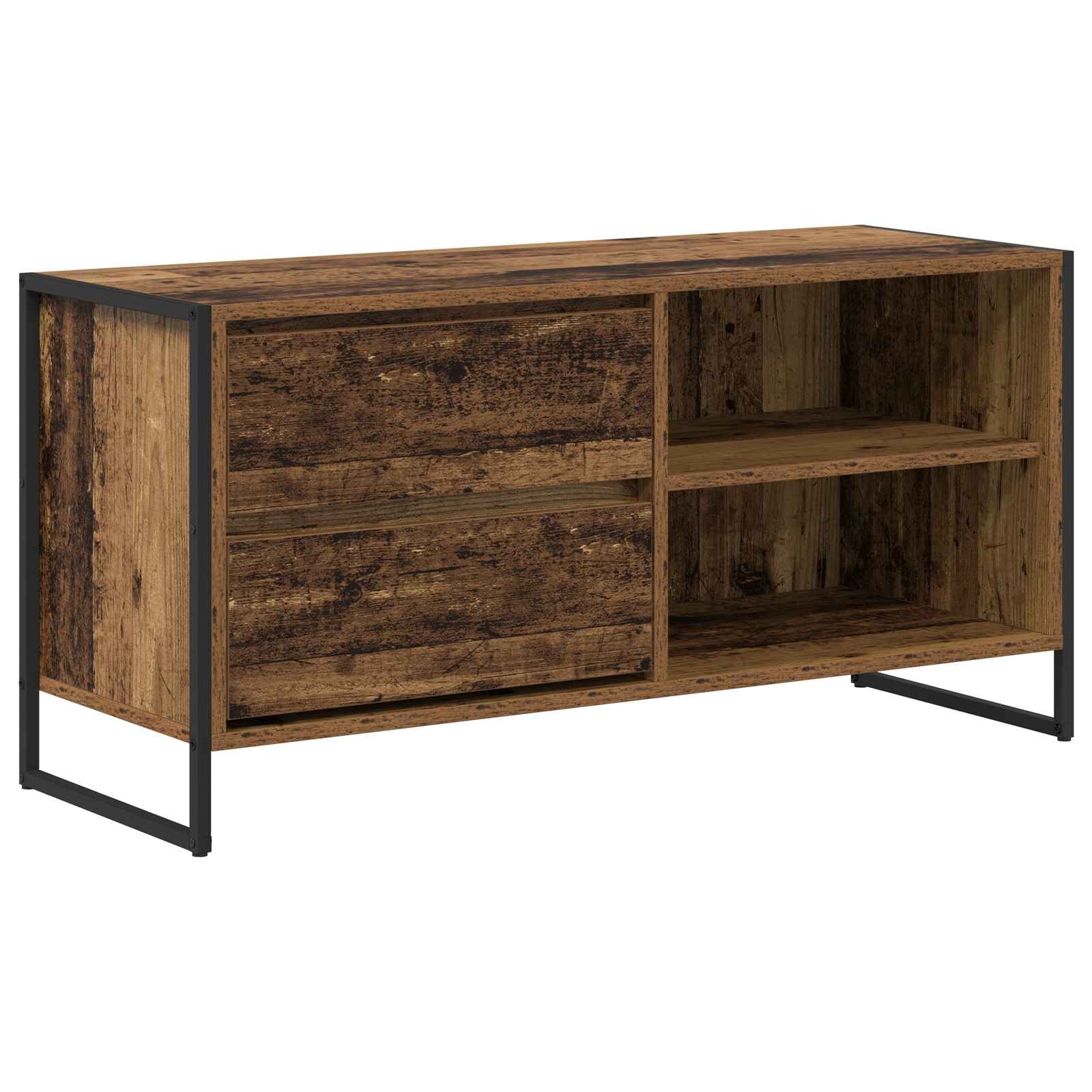 VidaXL TV-kast met lade Oud Hout 100 x 36 x 49,5 cm Bewerkt hout