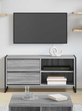 VidaXL TV-kast met lade Grijs Sonoma 100 x 36 x 49,5 cm Bewerkt hout