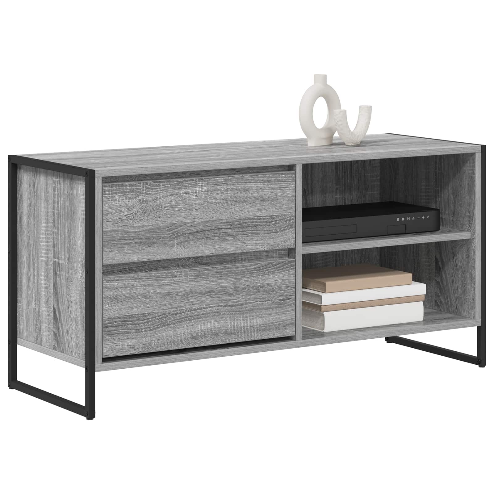 VidaXL TV-kast met lade Grijs Sonoma 100 x 36 x 49,5 cm Bewerkt hout