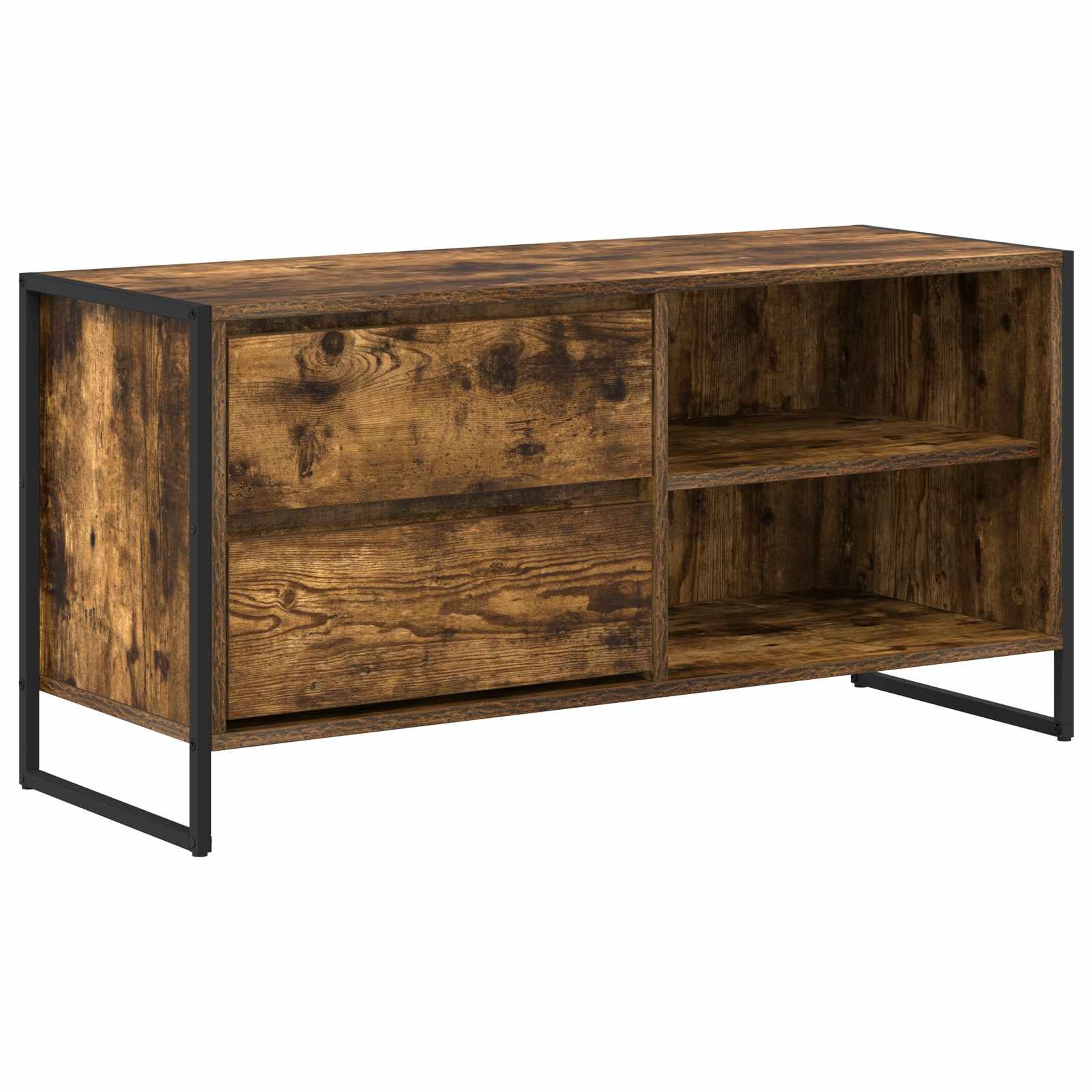 VidaXL TV-kast met lade Rook Eik 100 x 36 x 49,5 cm Bewerkt hout