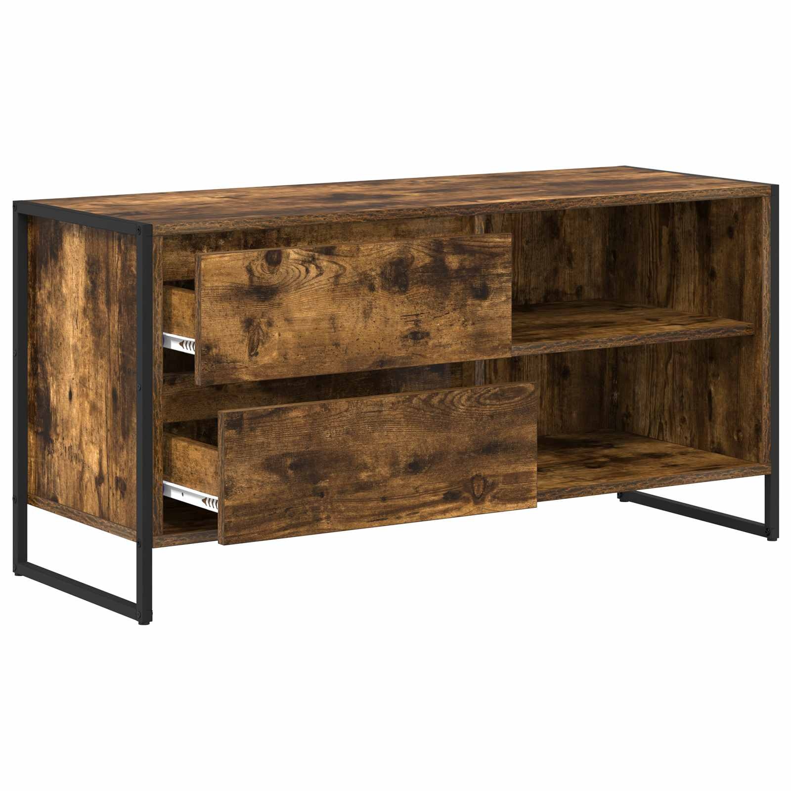 VidaXL TV-kast met lade Rook Eik 100 x 36 x 49,5 cm Bewerkt hout