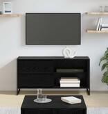 VidaXL TV-kast met lade Zwart Eiken 100 x 36 x 49,5 cm Bewerkt hout