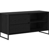 VidaXL TV-kast met lade Zwart Eiken 100 x 36 x 49,5 cm Bewerkt hout