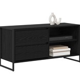 VidaXL TV-kast met lade Zwart Eiken 100 x 36 x 49,5 cm Bewerkt hout