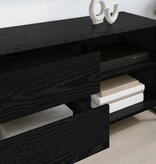 VidaXL TV-kast met lade Zwart Eiken 100 x 36 x 49,5 cm Bewerkt hout