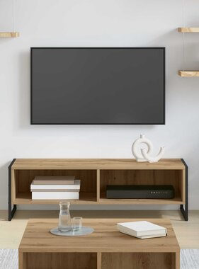 VidaXL TV-kast Ambachtelijk eiken 100 x 36.5 x 30.5 cm Bewerkt hout