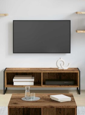 VidaXL TV-kast Oud Hout 100 x 36.5 x 30.5 cm Bewerkt hout
