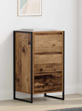 VidaXL Dressoir met lade Oud Hout 42 x 36 x 75.5 cm Bewerkt hout