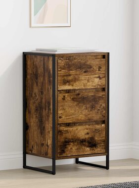 VidaXL Dressoir met lade Rook Eik 42 x 36 x 75.5 cm Bewerkt hout