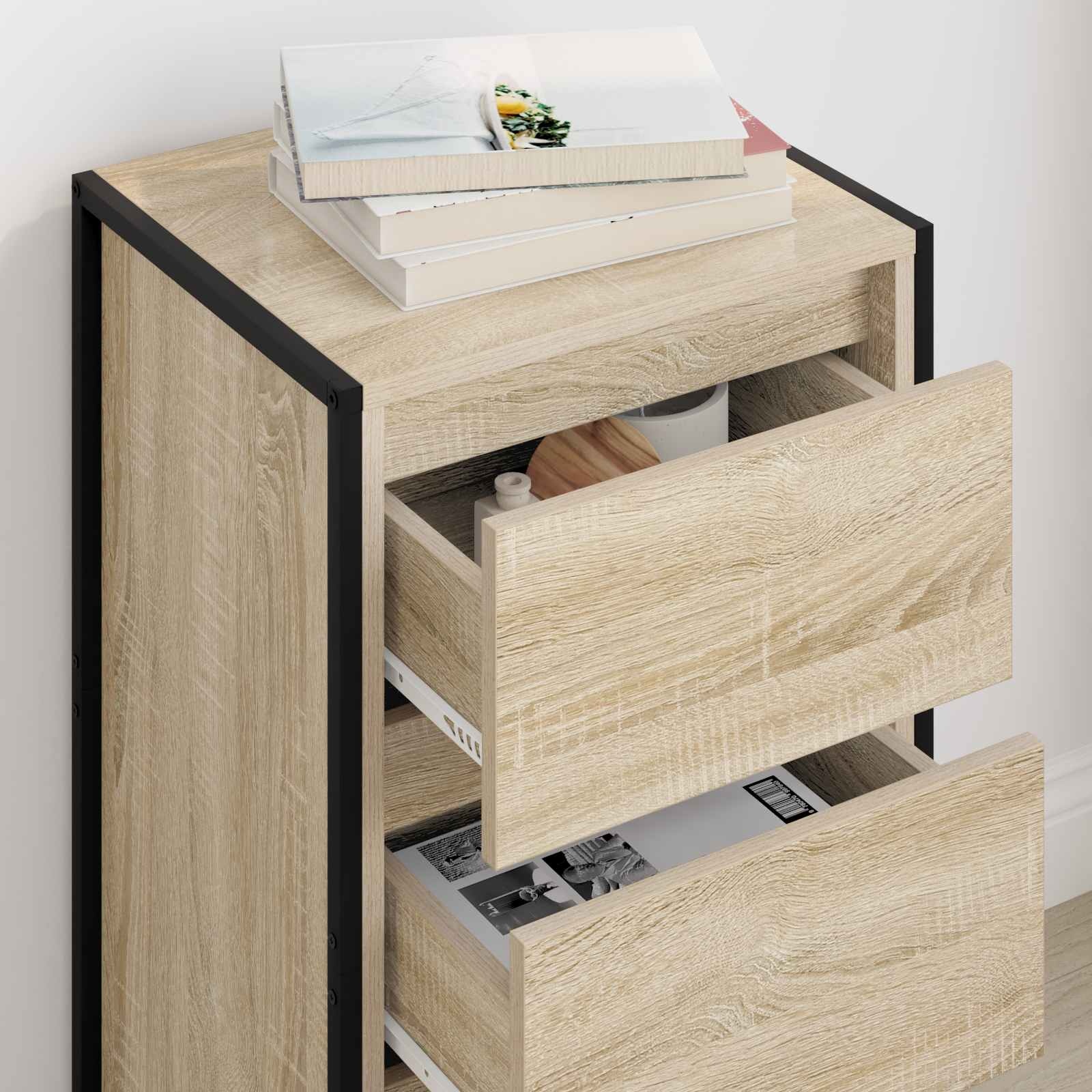 VidaXL Dressoir met lade Sonoma 42 x 36 x 75.5 cm Bewerkt hout