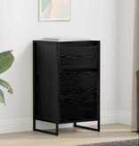 VidaXL Dressoir met lade Zwart Eiken 42 x 36 x 75.5 cm Bewerkt hout