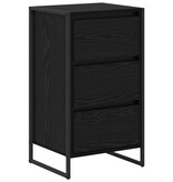 VidaXL Dressoir met lade Zwart Eiken 42 x 36 x 75.5 cm Bewerkt hout