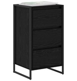 VidaXL Dressoir met lade Zwart Eiken 42 x 36 x 75.5 cm Bewerkt hout