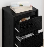 VidaXL Dressoir met lade Zwart Eiken 42 x 36 x 75.5 cm Bewerkt hout