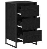 VidaXL Dressoir met lade Zwart Eiken 42 x 36 x 75.5 cm Bewerkt hout