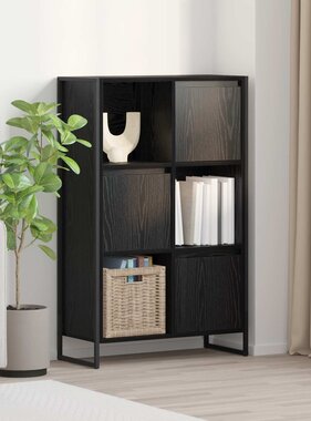 VidaXL Boekenkast Zwart Eiken 68 x 30 x 108.5 cm Bewerkt hout