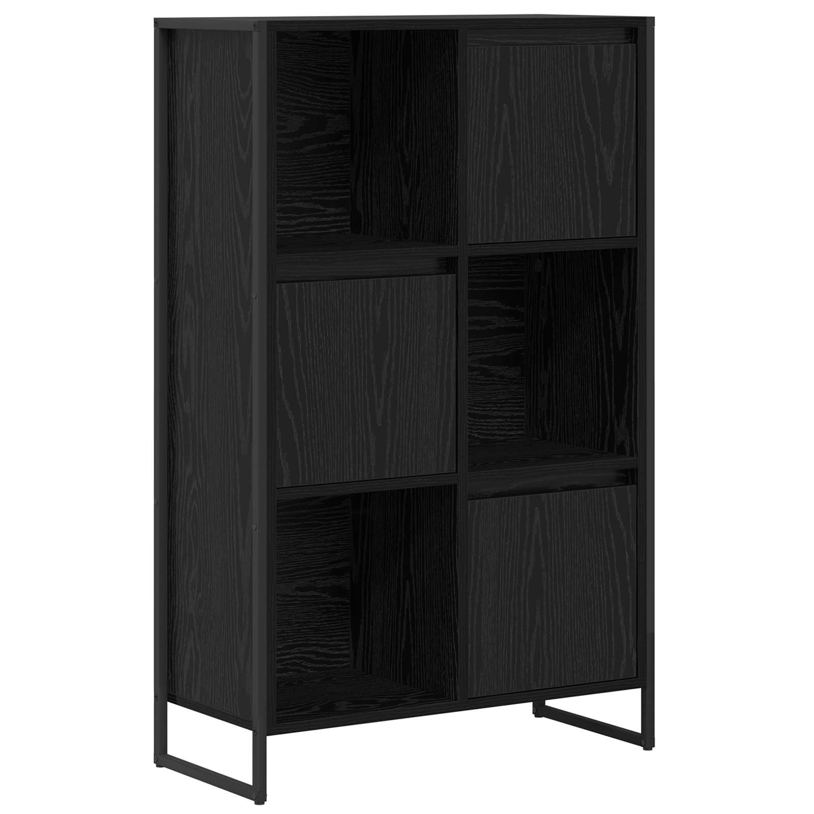 VidaXL Boekenkast Zwart Eiken 68 x 30 x 108.5 cm Bewerkt hout