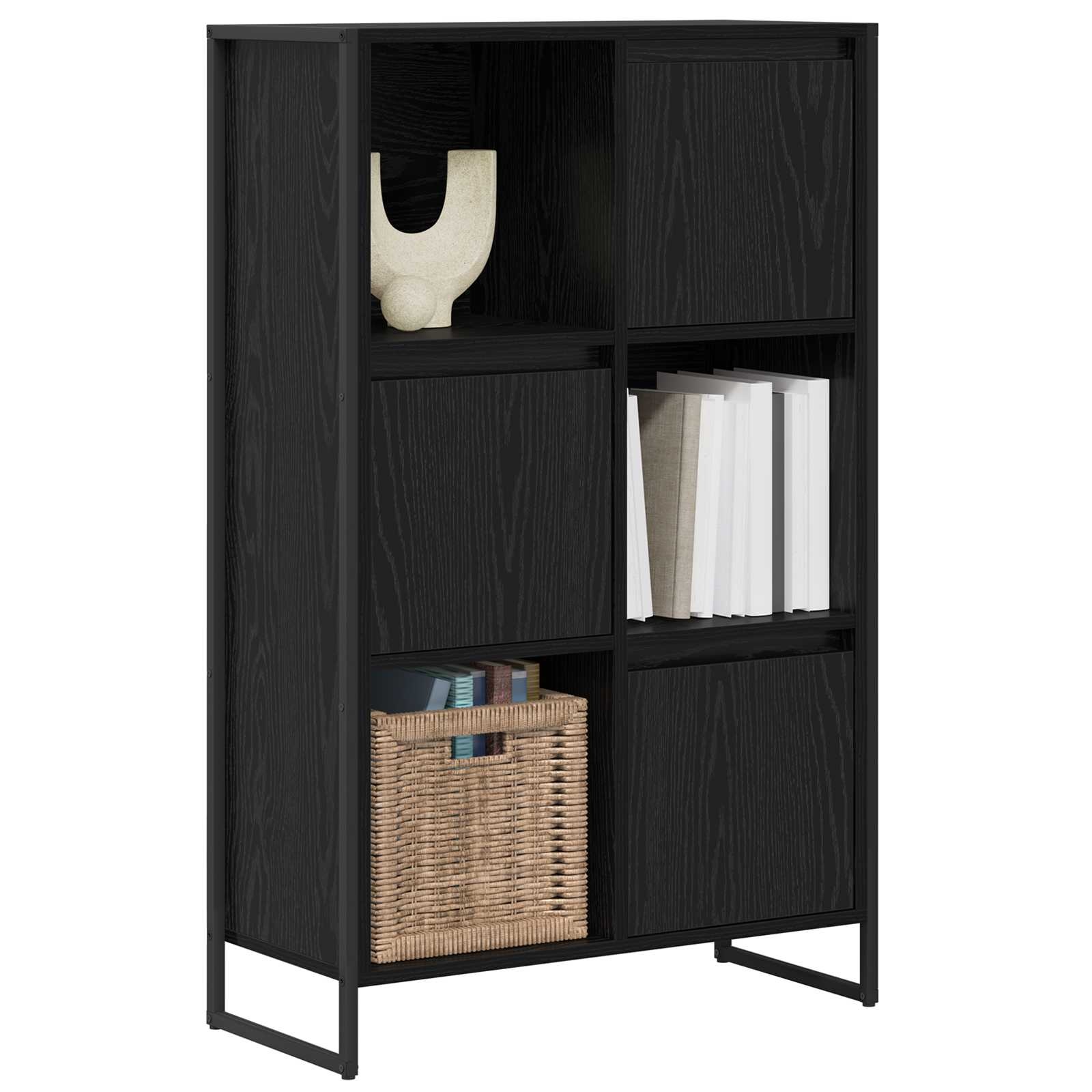 VidaXL Boekenkast Zwart Eiken 68 x 30 x 108.5 cm Bewerkt hout