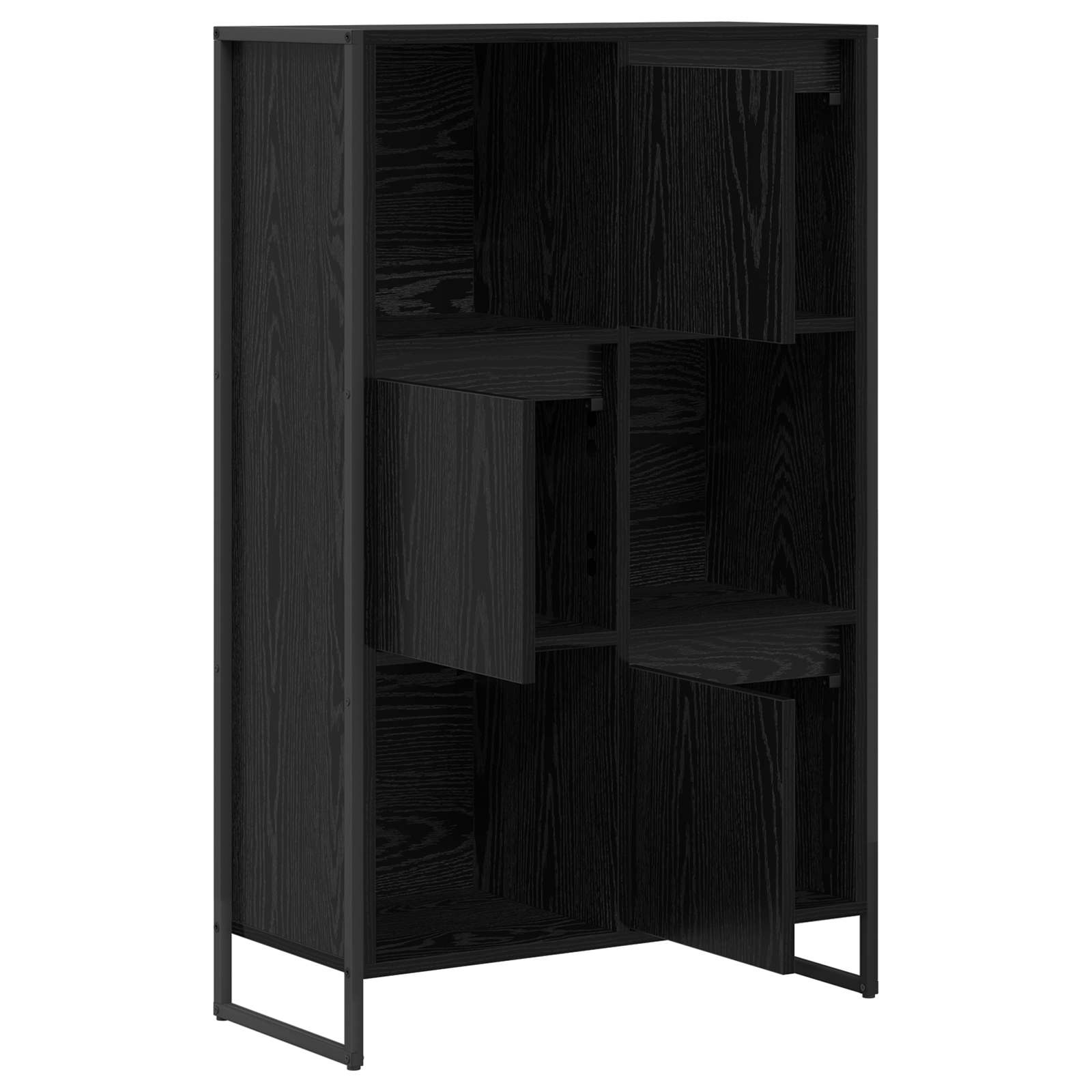 VidaXL Boekenkast Zwart Eiken 68 x 30 x 108.5 cm Bewerkt hout