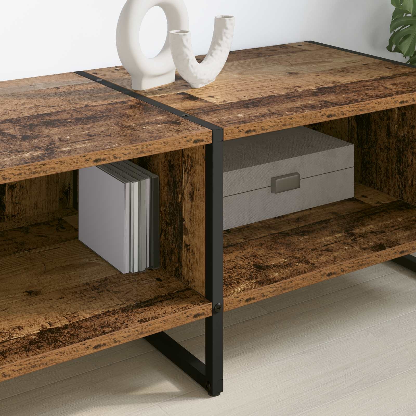 VidaXL TV-kast Oud Hout 170,5 x 36 x 30,5 cm Bewerkt hout