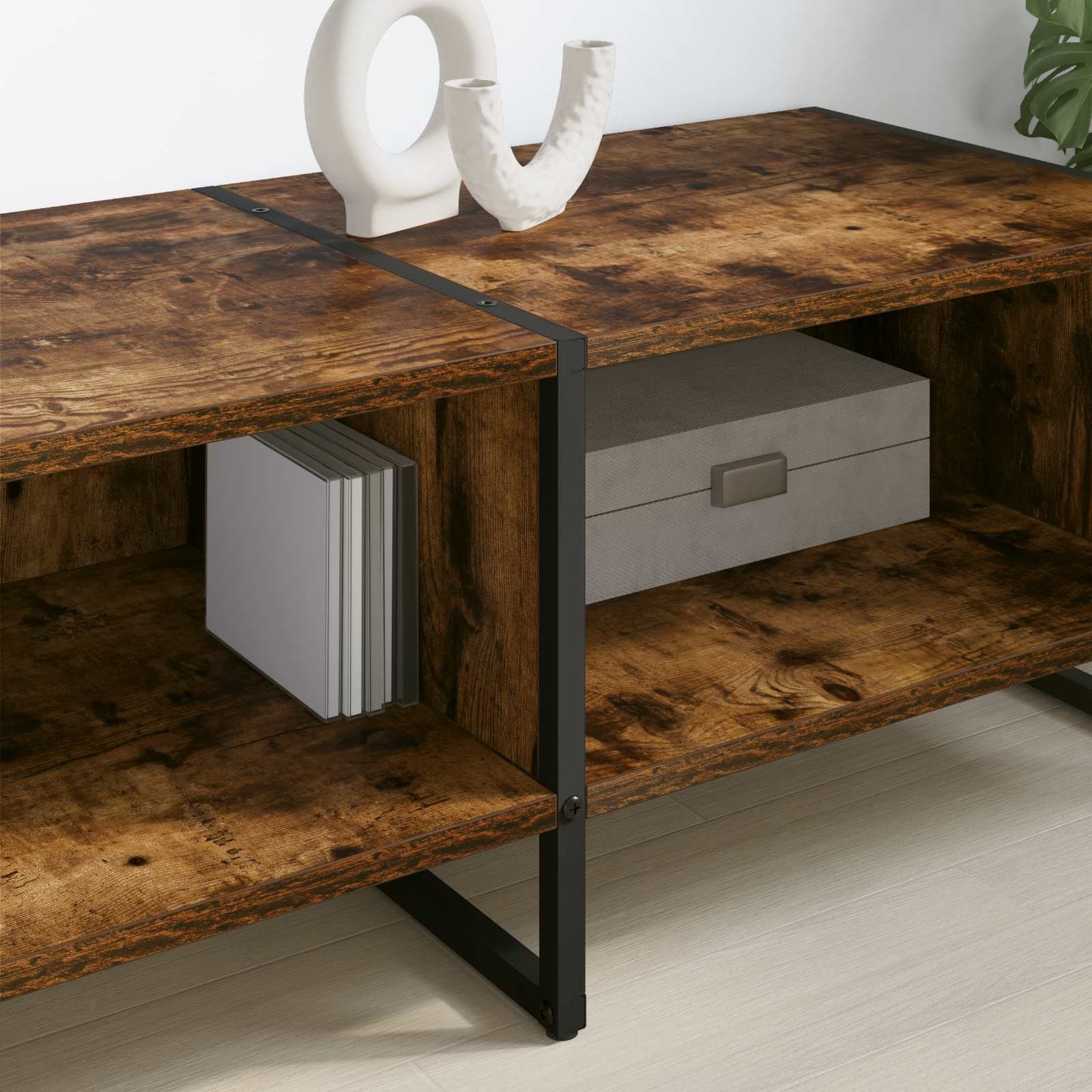 VidaXL TV-kast Rook Eik 170,5 x 36 x 30,5 cm Bewerkt hout